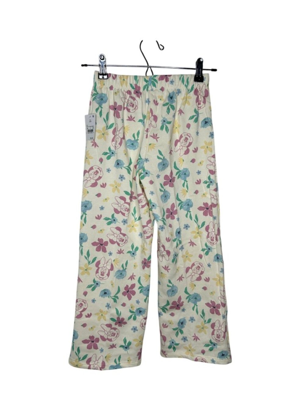 NWT Girls' Minnie Mouse Floral Dreamy Fleece Sweatpants - Ivory Small (6/7)